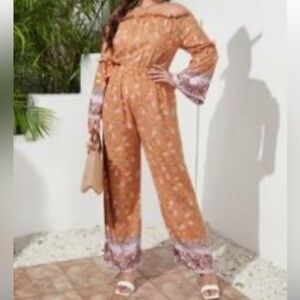 ‼️⭐️NEEDS TO GO Floral Off Shoulder Jumpsuit